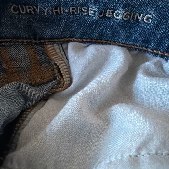 AE 2 Curvy Hi Rise Jegging Medium Wash Skinny Stretch Jeans American Eagle - Picture 5 of 6